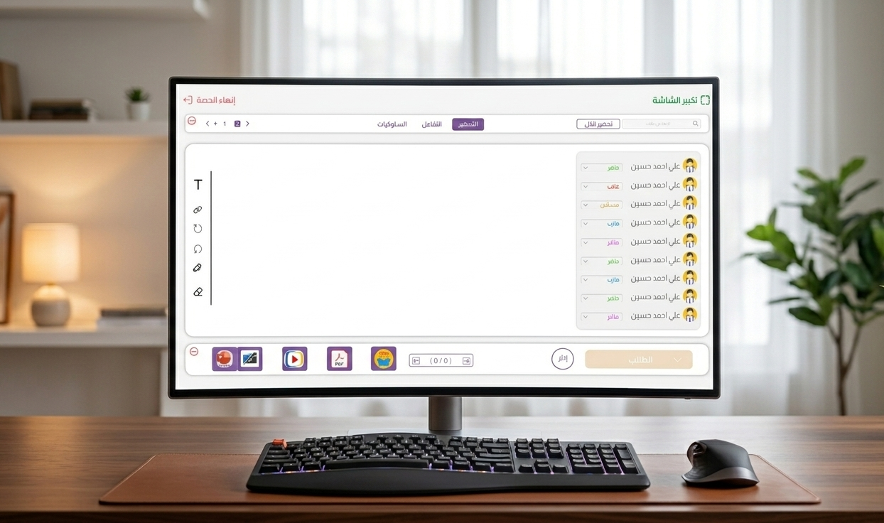 واجهة منصة عون المعلم على شاشة الكمبيوتر
